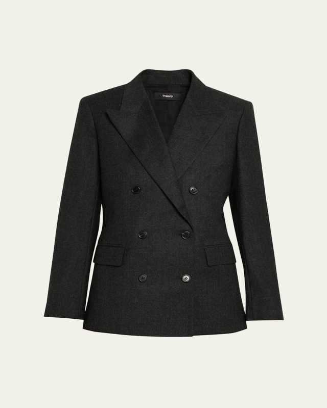 Double-Breasted Wool Tuxedo Jacket